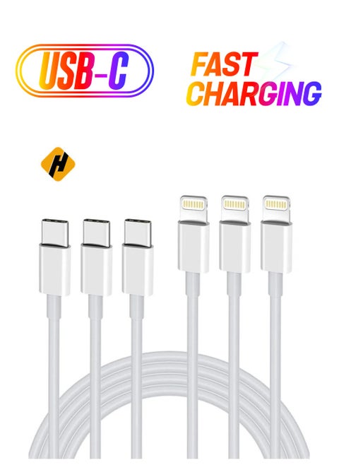 USB C to Lightning Cable 3PACK 2M Fast Charger Cable, iPhone Charger Cord Compatible with iPhone 14/13/12/11 Pro Max/XS MAX/XR/XS/X/8/7/Plus