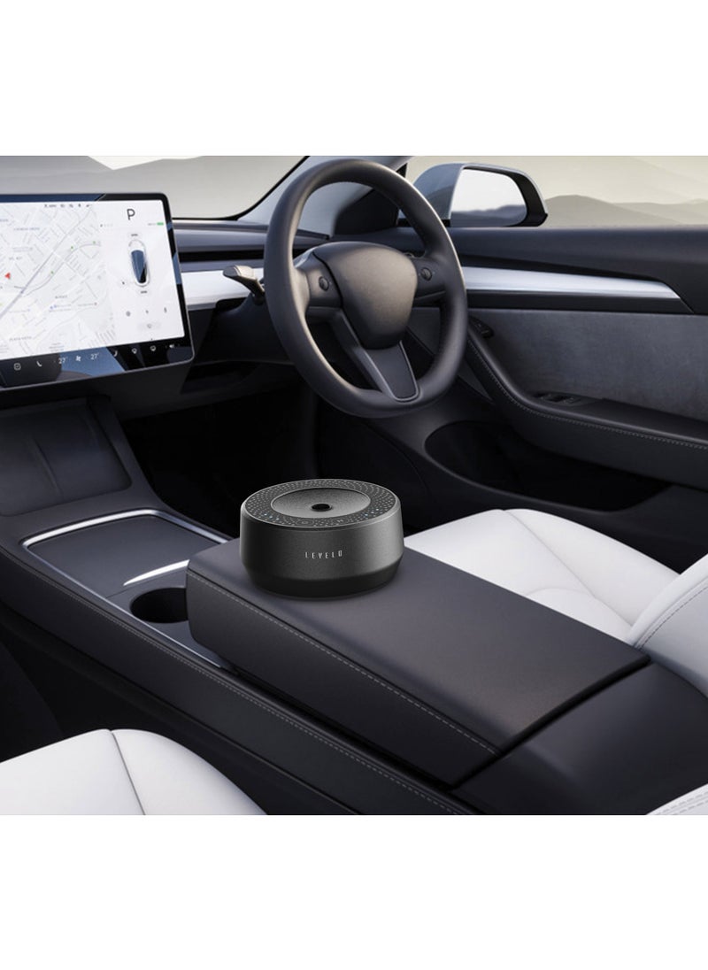 LEVELO - Vapor Car Aroma Diffuser 400mAh / Oils & Fragrances / Refillable Container / Silent Operation / Automatic Timer / Touch Control / Smart Sensor / Cold Diffusion - Black - Image 1
