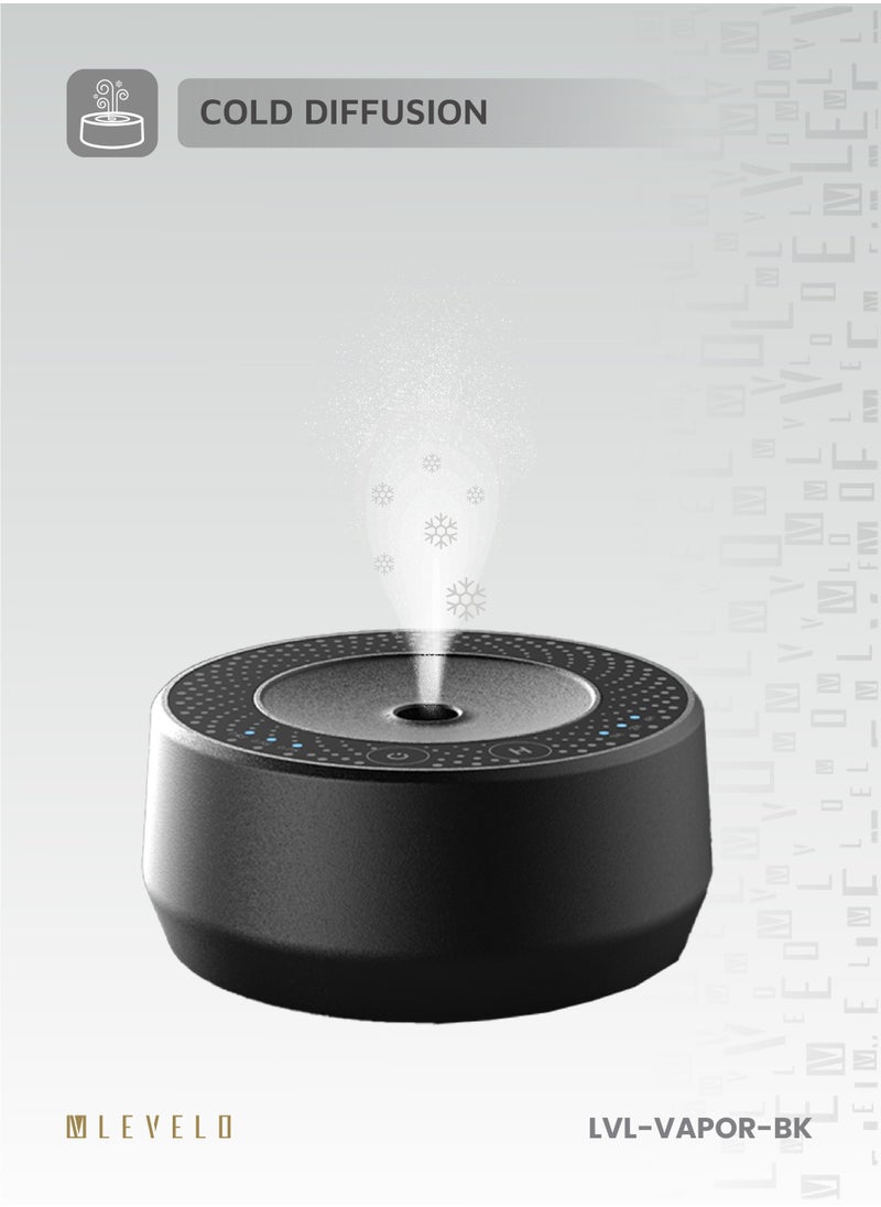 LEVELO - Vapor Car Aroma Diffuser 400mAh / Oils & Fragrances / Refillable Container / Silent Operation / Automatic Timer / Touch Control / Smart Sensor / Cold Diffusion - Black - Image 1