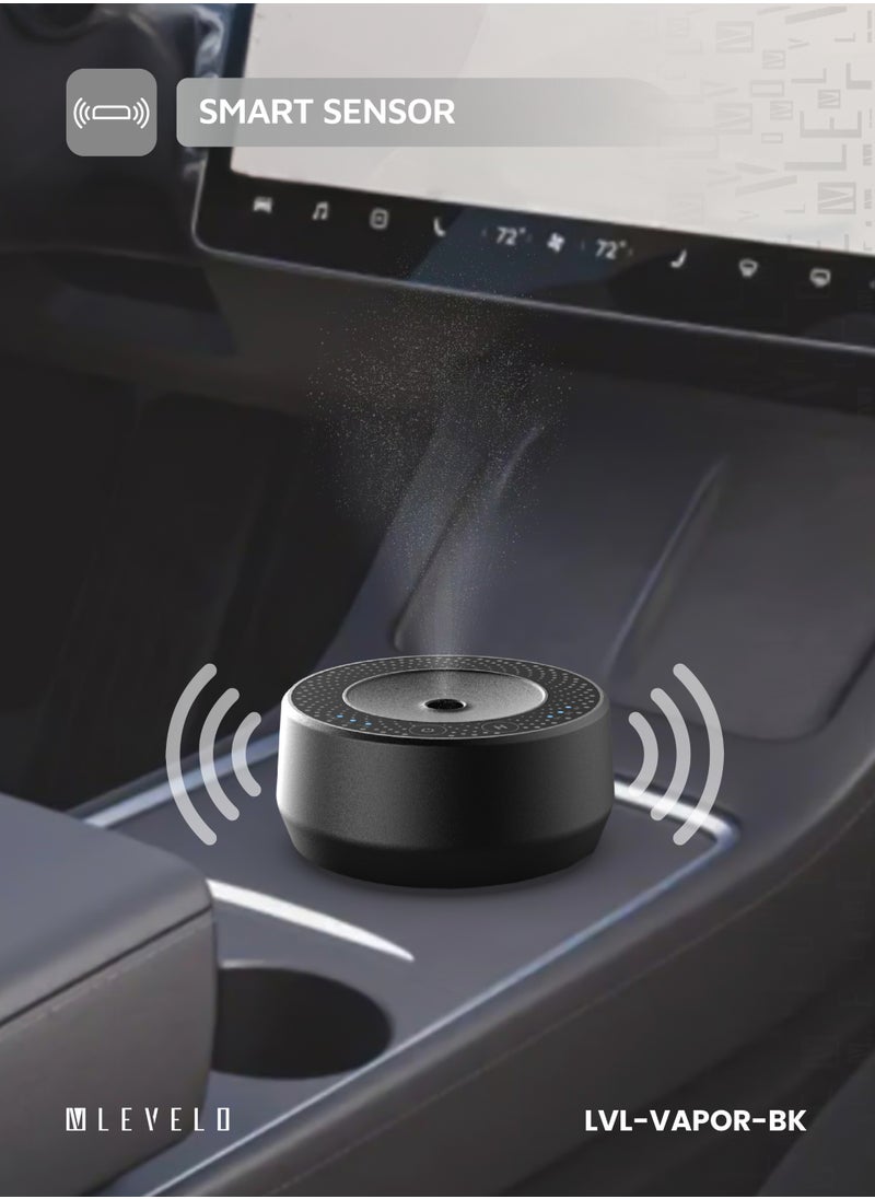 LEVELO - Vapor Car Aroma Diffuser 400mAh / Oils & Fragrances / Refillable Container / Silent Operation / Automatic Timer / Touch Control / Smart Sensor / Cold Diffusion - Black - Image 1