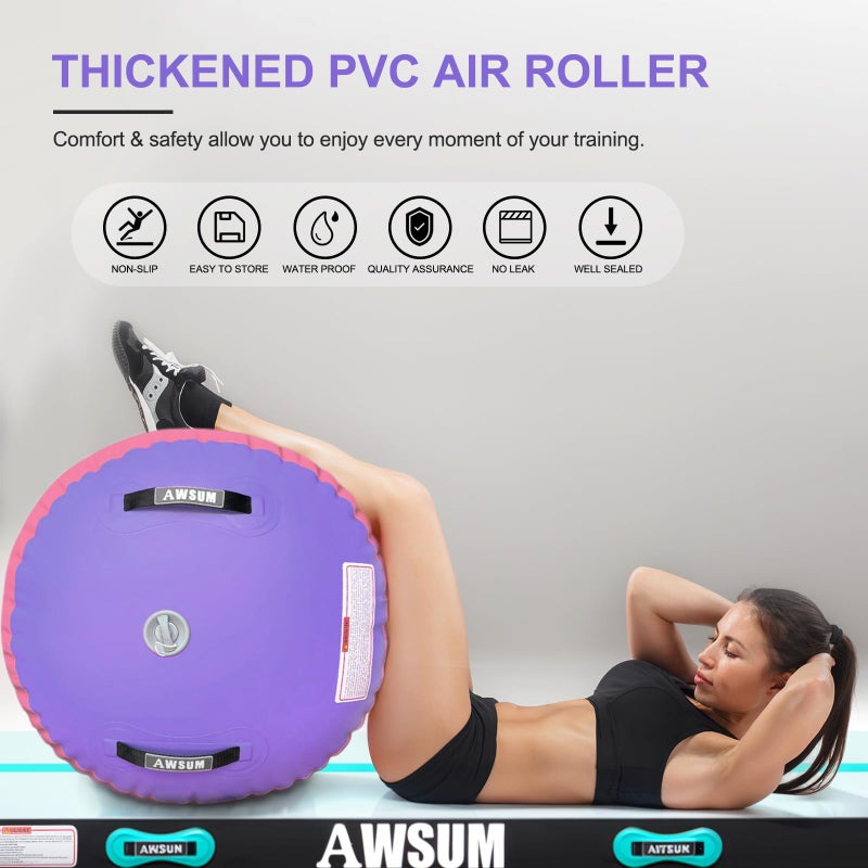 AWSUM 1 PCS Gymnastics Barrel Air Roller Inflatable Tumbling Mat Back Handspring Trainer for Octagon Mat Gym Gymnastics Equipmentï¼ŒNo Electric Pump - Image 4