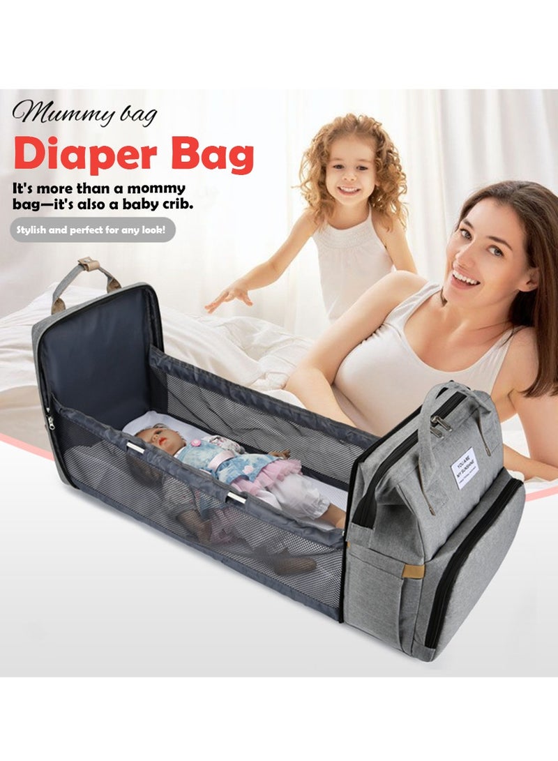 Newborn Baby Essential Multifunction Baby Diaper Backpack with Changing pad  Stroller Straps  Pacifier Case Mosquito Net  USB Charging Port Waterproof Travel Nappy Bags - Image 1