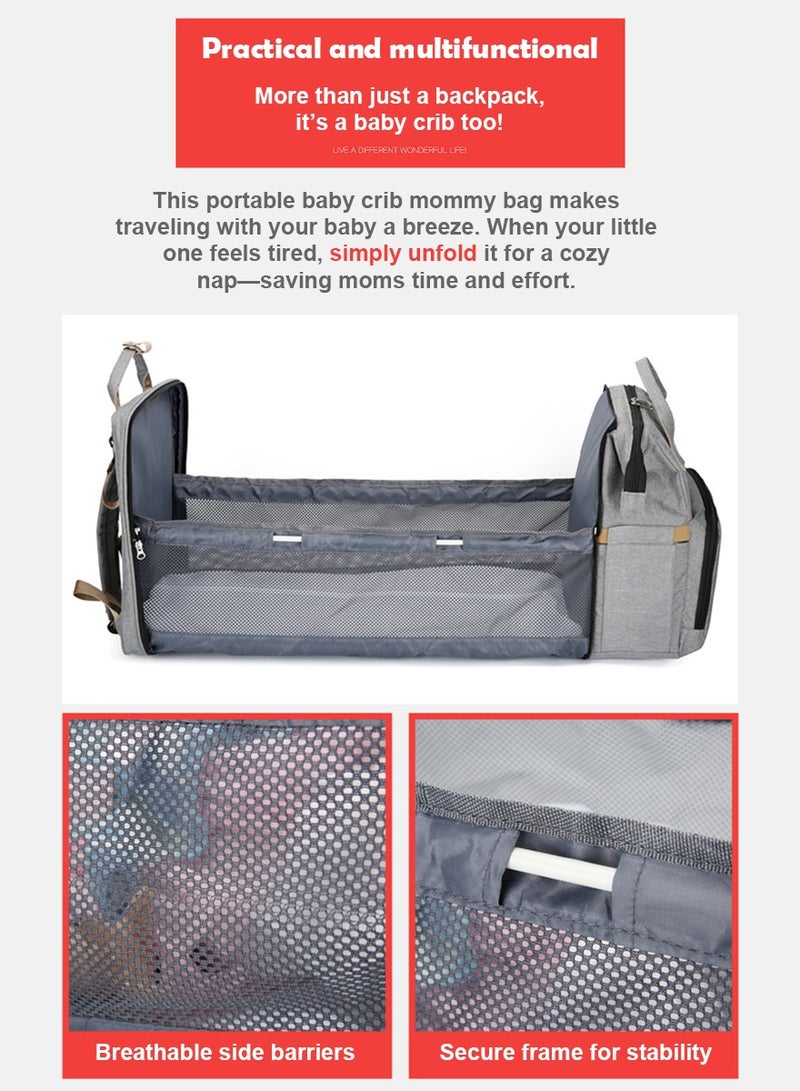 Newborn Baby Essential Multifunction Baby Diaper Backpack with Changing pad  Stroller Straps  Pacifier Case Mosquito Net  USB Charging Port Waterproof Travel Nappy Bags - Image 2