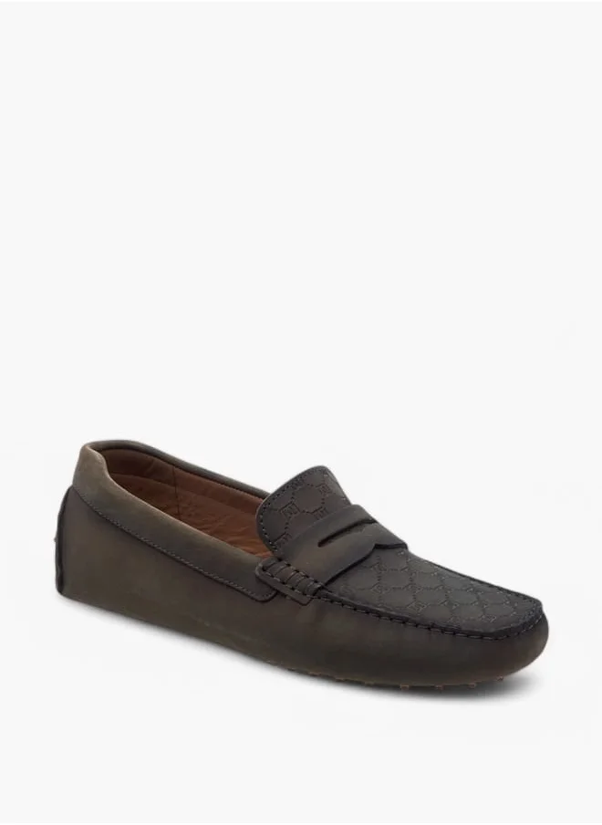 سيد دوتشيني Boys Monogram Embossed Slip-On Loafers
