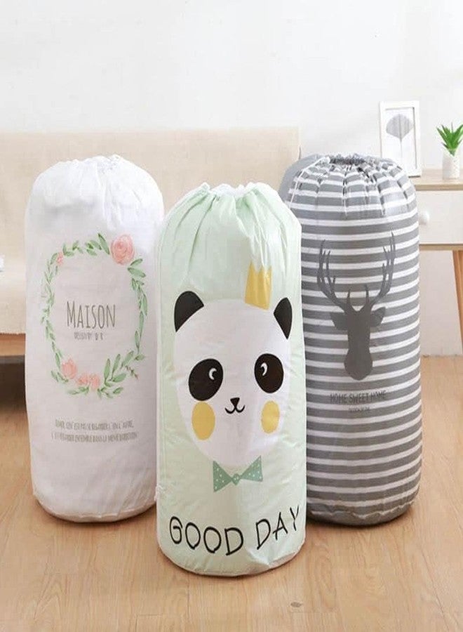 TUPERMAR Round Drawstring Bag Portable Clothing Quilt Storage Bag Laundry Organizer Large Capacity Storage Organizer Wardrobe Organize Clothes Container Portable Organizer Bag for cloth toy - Image 3