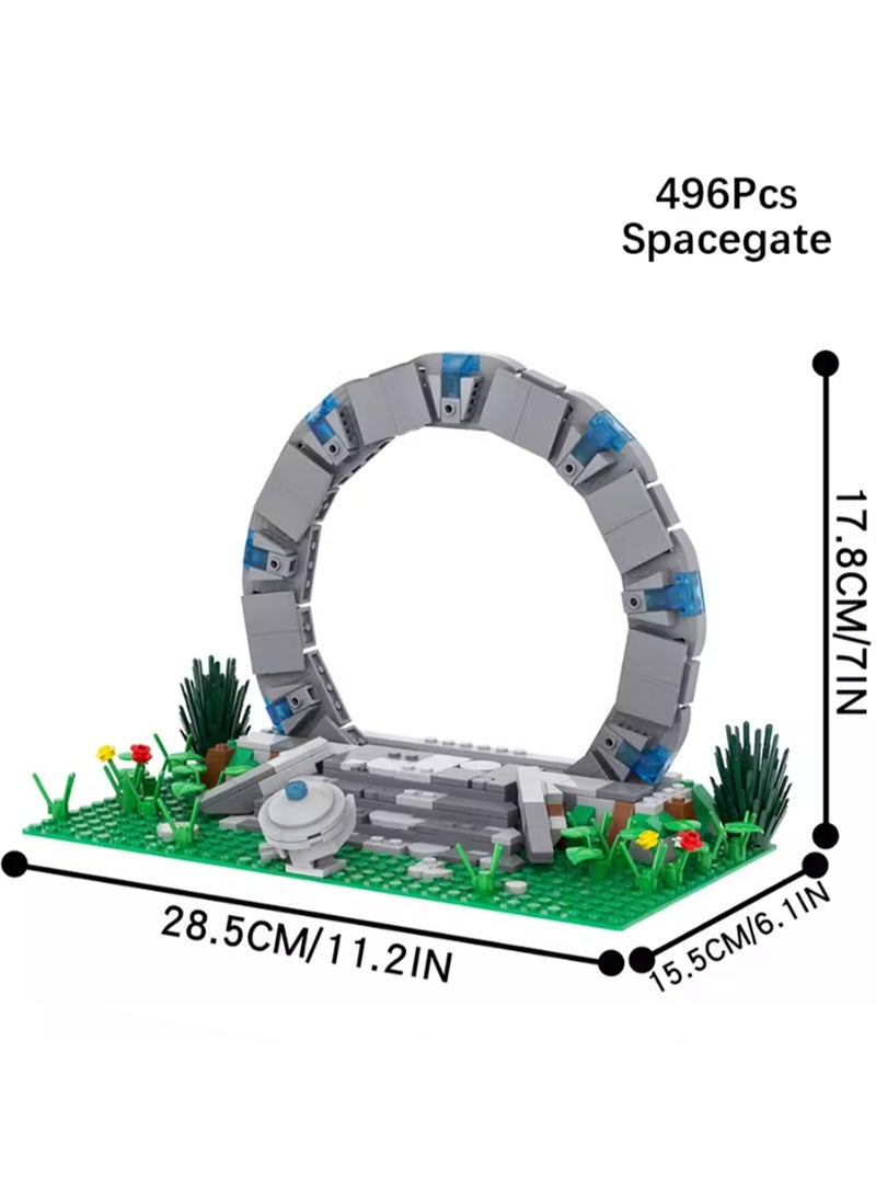 Creative Children's City Family Series Small Particle Puzzle Building Block Toys(Stargate 496Pcs)  - Image 2