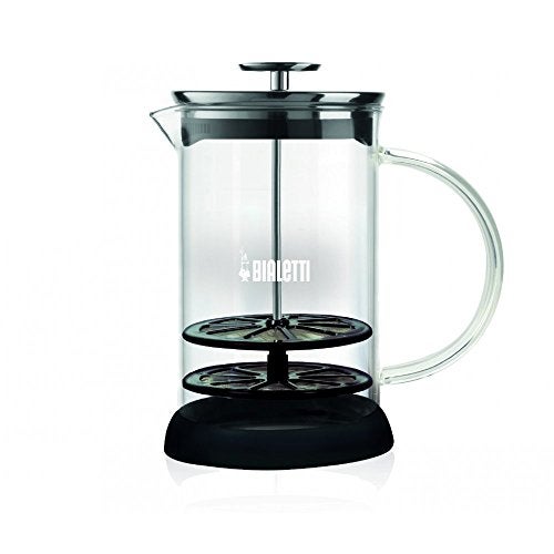 Bialetti 6703 Manual Glass Milk Frother Silver