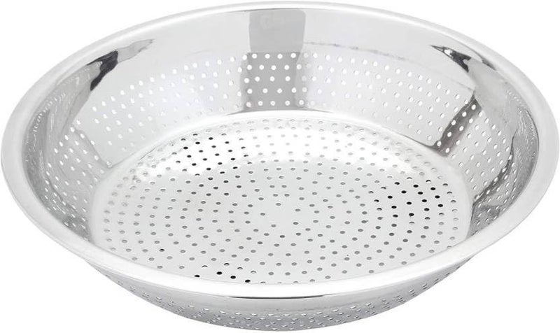 DiBha Stainless Steel Stainer Colander Fruit Stainer Pasta Strainer Vegetable, Rice Stainer Big Hole, Color - Silver (Diameter -11 inch) - Image 1