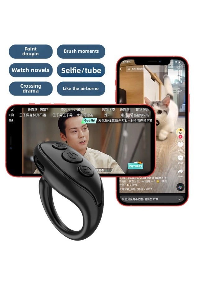2022 Ring Trembles Bluetooth Remote Control Finger Belt Mobile Phone Selfie Camera Video Click Page-turning Device-Color:Jx-03-black - Image 3