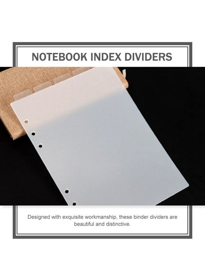 STOBOK 6Pcs A5 Transparent Binder Tabs Top Vertical Tabs 6 Holes Binder Divider For Planner Journal Notebook Diary Memo Notepad Transparent Pvc Binder Divider  - Image 4