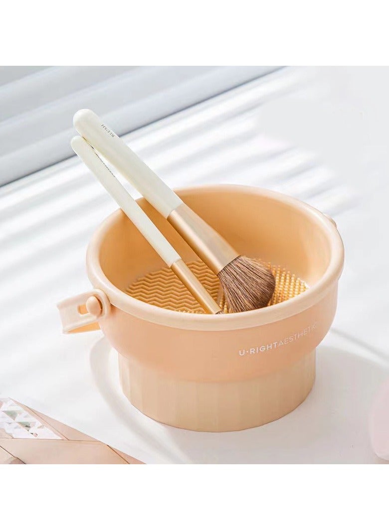 Goolsky Makeup Brush Cleaner Mat 3 in 1 Silicone Makeup Brush Cleaner Bowl Cosmetic Brushes Cleaning Tool Organizer for Storage and Air Dry - Image 2