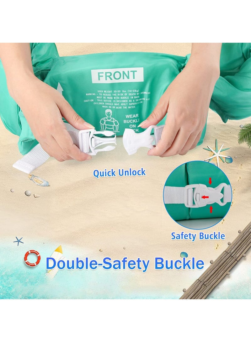 SYOSI Childrens Swim Vests, Swimming Arm bands Float Vest Aids for Kids, Swim Training Jacket, Arm Bands Kids Toddler for Girls and Boys 2-7 Year Old to Swim Green - Image 4