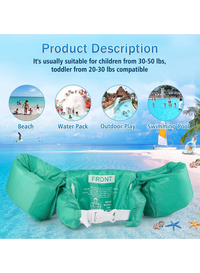 SYOSI Childrens Swim Vests, Swimming Arm bands Float Vest Aids for Kids, Swim Training Jacket, Arm Bands Kids Toddler for Girls and Boys 2-7 Year Old to Swim Green - Image 3