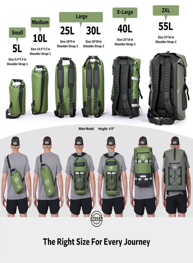 STOVER 25L Dry Bag Backpack with Waterproof Phone Pouch - Teal - Image 2