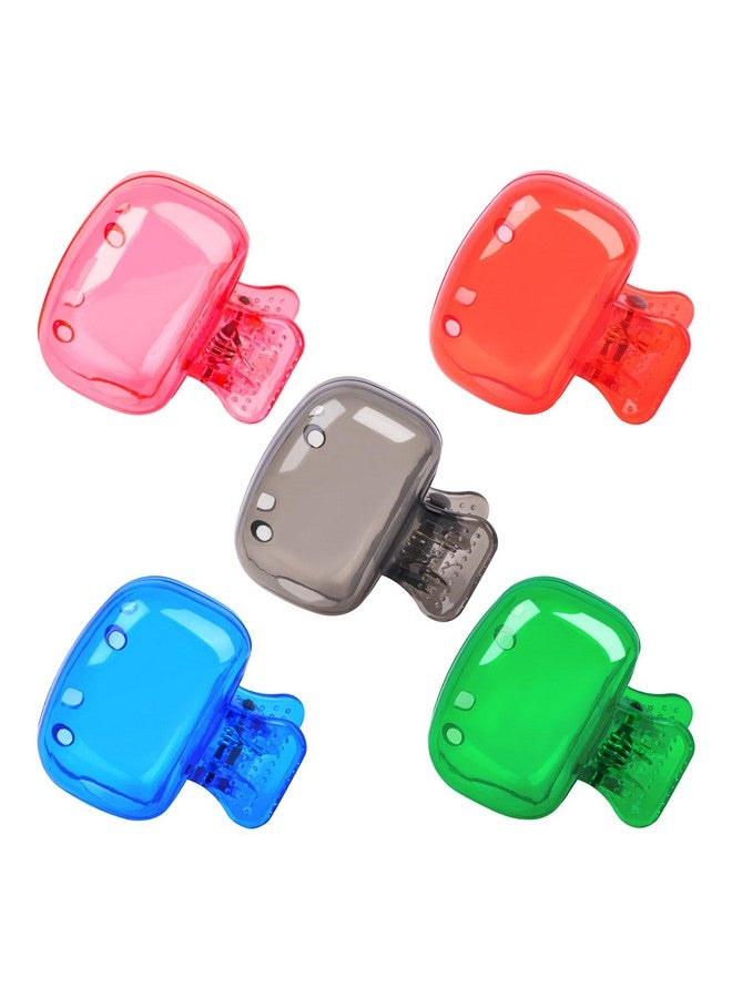 Fowecelt 5 Pack Travel Toothbrush Head Covers Cap, Toothbrush Protector Brush Pod Case Protective Plastic Clip for Household Travel, Camping, Bathroom, School, Business - Image 1