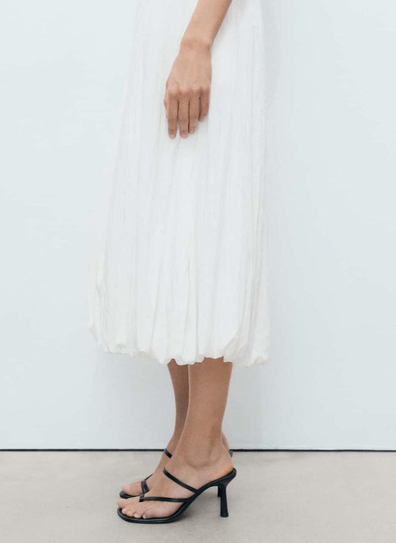 MANGO White Poplin Midi Dress  - Image 3