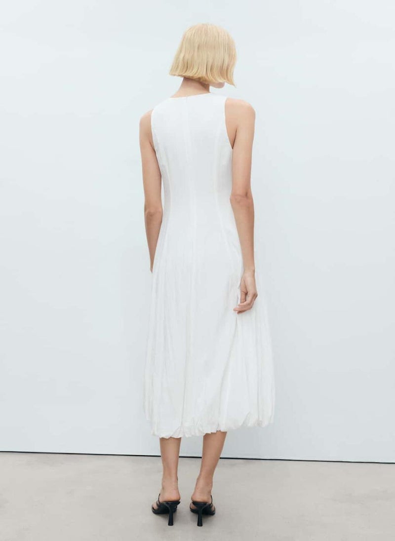 MANGO White Poplin Midi Dress  - Image 2