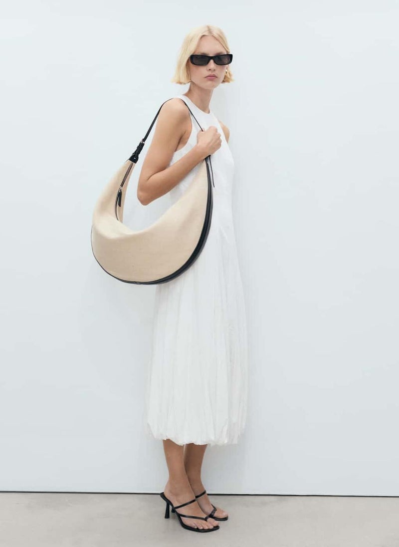 MANGO White Poplin Midi Dress  - Image 1