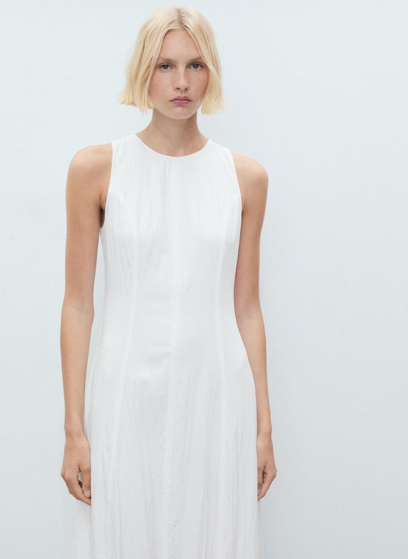 MANGO White Poplin Midi Dress  - Image 5