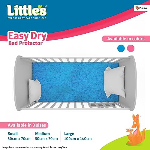 Little's Easy Dry Bed Protector I Quick Absorption I Waterproof I Stain Proof I Soothing Sleep I Soft I Durable I Machine Washable (2, Blue, Medium) - Image 5