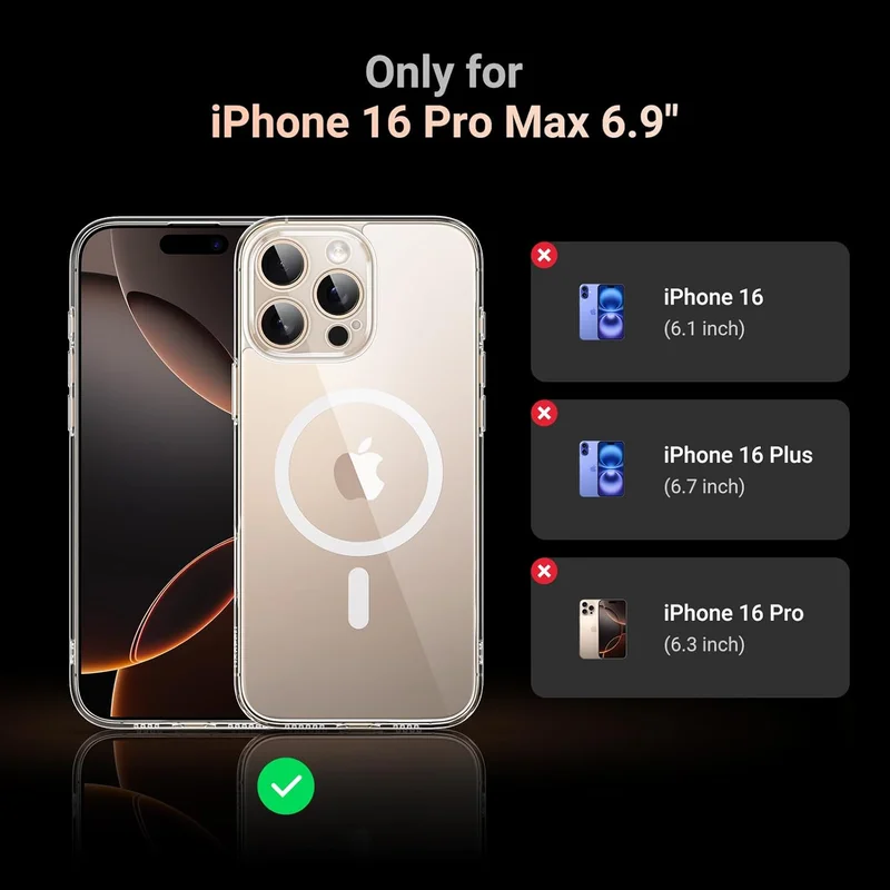 موبكوس جراب شفاف لهاتف iPhone 16 Pro Max مع MagSafe