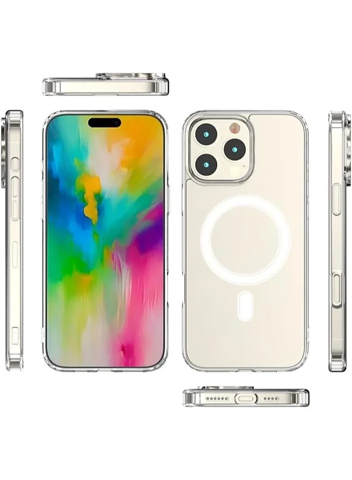 Mobcos iPhone 16 Pro Max Clear Case With Magnetic Compatible for iPhone