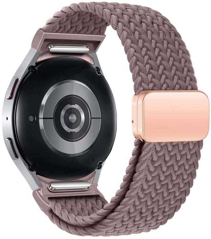 سوار ساعة ذكية سوار نايلون حلقي متوافق مع Samsung Galaxy Watch 7 بملاءمة قابلة للتعديل وحزام بديل للاستخدام اليومي باللون بنفسجي قابل للتعديل للتنقل اليومي سهل التخزين - Image 1
