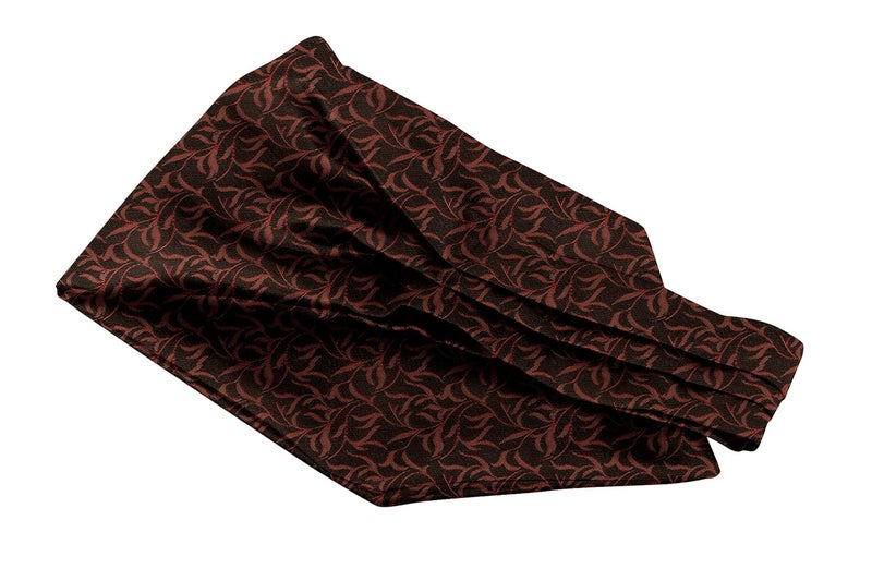 Blacksmith طقم ربطات عنق أسكوت ومنديل جيب متطابق من ميكروفايبر جاكار الأسود للرجال - Image 4