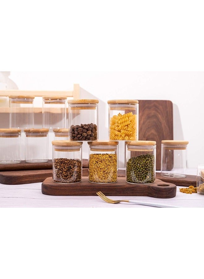 RollsTimi  12-Piece Food Storage Glass Jars with Bamboo Airtight Lids Clear 150ml - Image 5