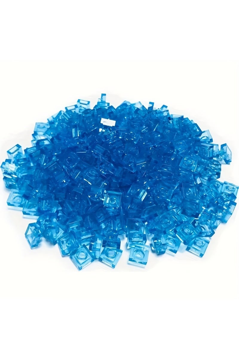 LiGHT Blue 100pcs Transparent 1X1 Dot Thin Brick Small Particles Building Blocks Transparent Parts T