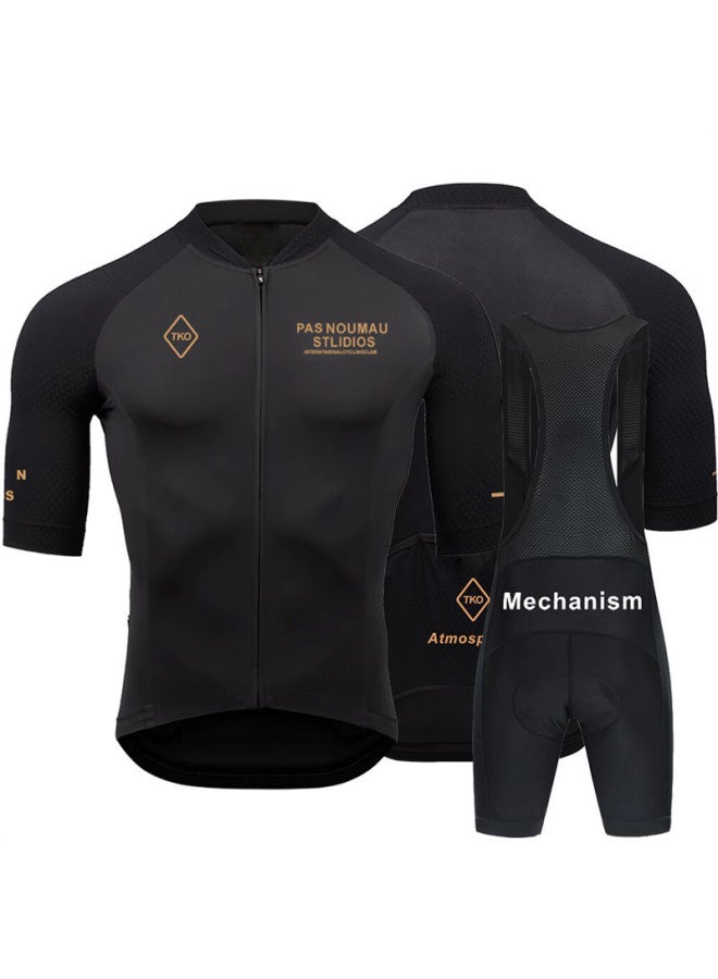 Pas Cycling Suit Summer Men's And Women's Bib Shorts Cycling Short Sleeve Suit Bicycle Cycling Suit Milk Silk