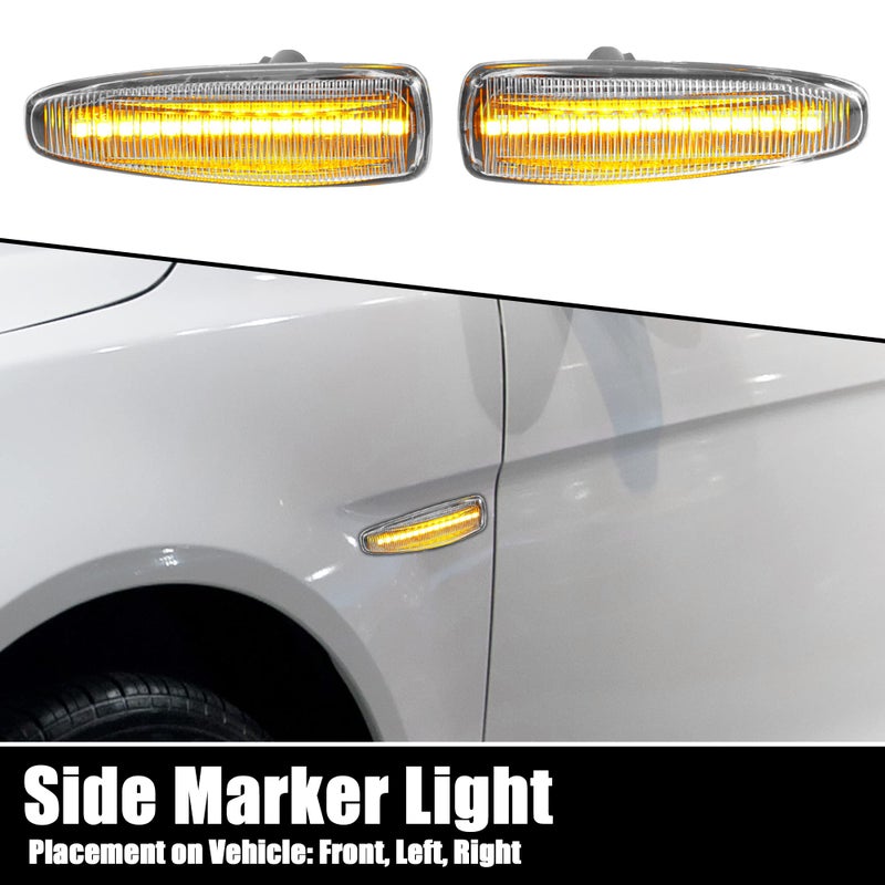 X AUTOHAUX X AUTOHAUX 1 Pair LED Side Marker Light Turn Signal Lights Fender Sidemarker Lamps for Mitsubishi Lancer VIII 2008-2017 8351A001 Clear Lens  - Image 2