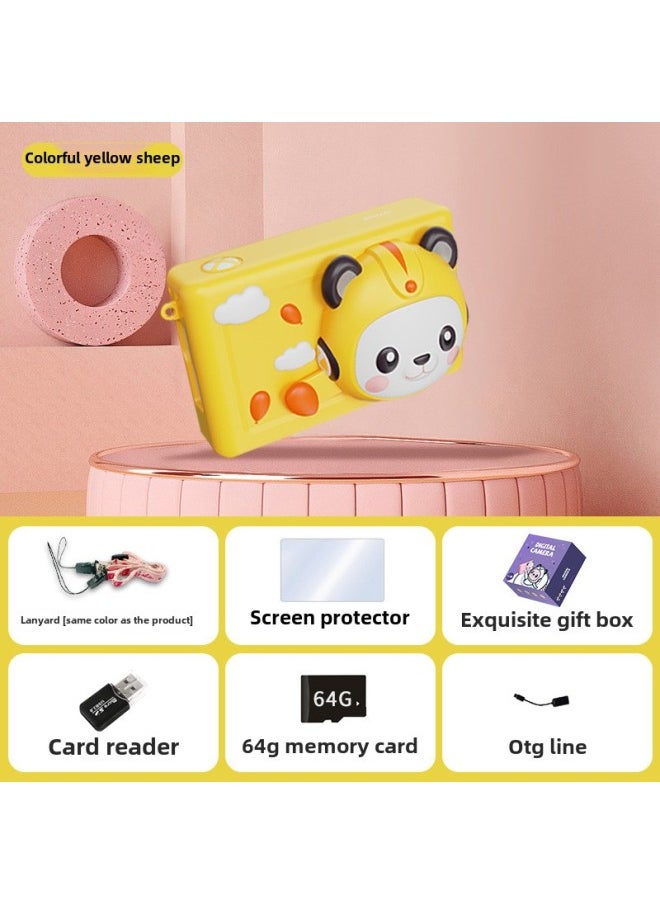 Generic CCD Mini Children's Digital Camera 8x Zoom Cute Multi-function Photo 4800W HD Camera SLR-Body Color: +  + Card Reader + Otg Cable + Lanyard + Screen Protector  - Image 1
