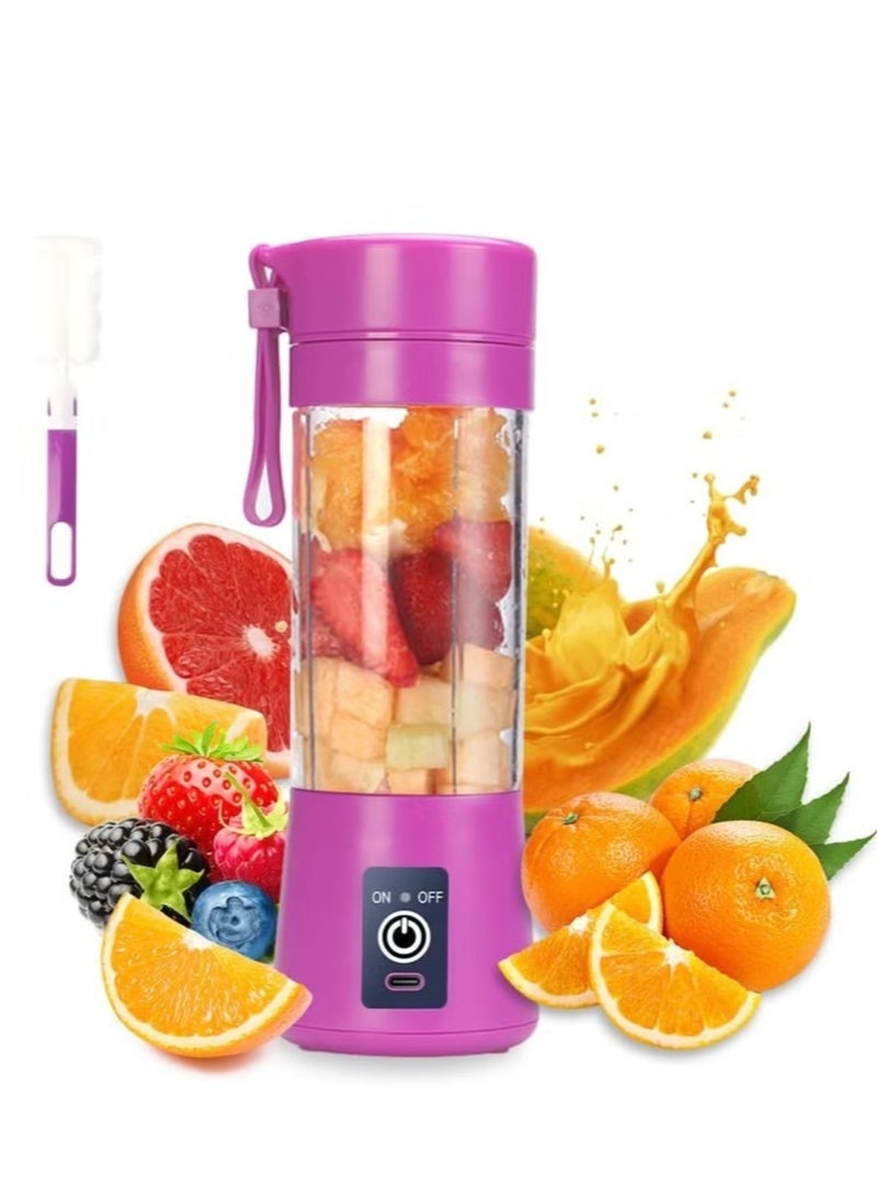 Portable USB Blender Cup - Mini Electric Juicer for Shakes, Smoothies, and Juice, 380ml with Six Blades  - Image 1