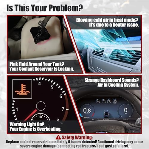 LSHDLAM Coolant Overflow Tank Reservoir Compatible with 2011-2023 Chrysler 300 Dodge Challenger Charger 3.6L 5.7L 6.4L, Engine Coolant Recovery Replacement 55111260AB 603-380 603380 - Image 2