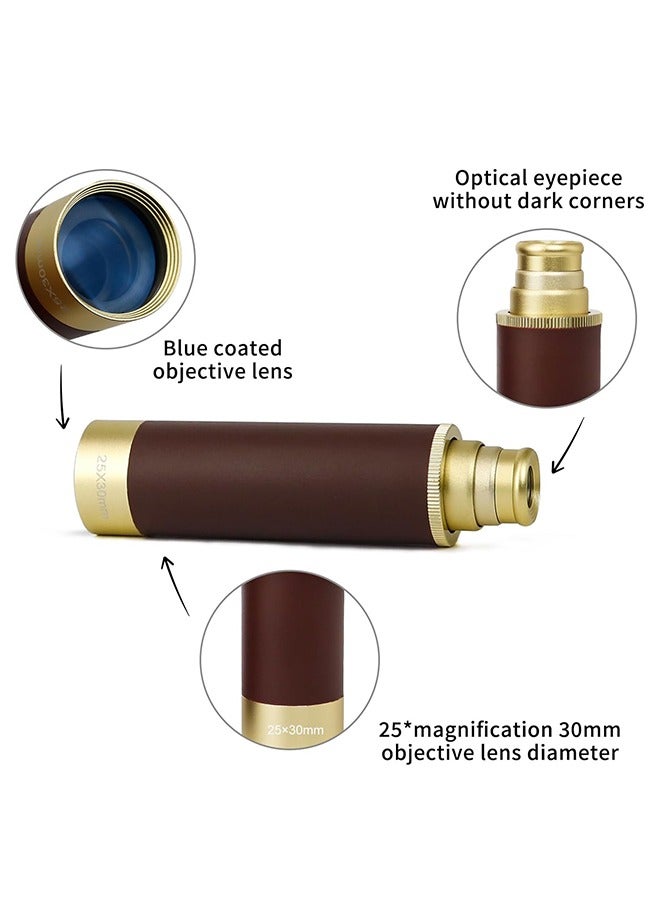 Generic Retro Pirate Telescope Zoomable 25x30 Pocket Monocular Portable Collapsible- 4 Lens Captain Jack's Spyglass Handheld Telescope Vintage Telescope for Kids  - Image 2