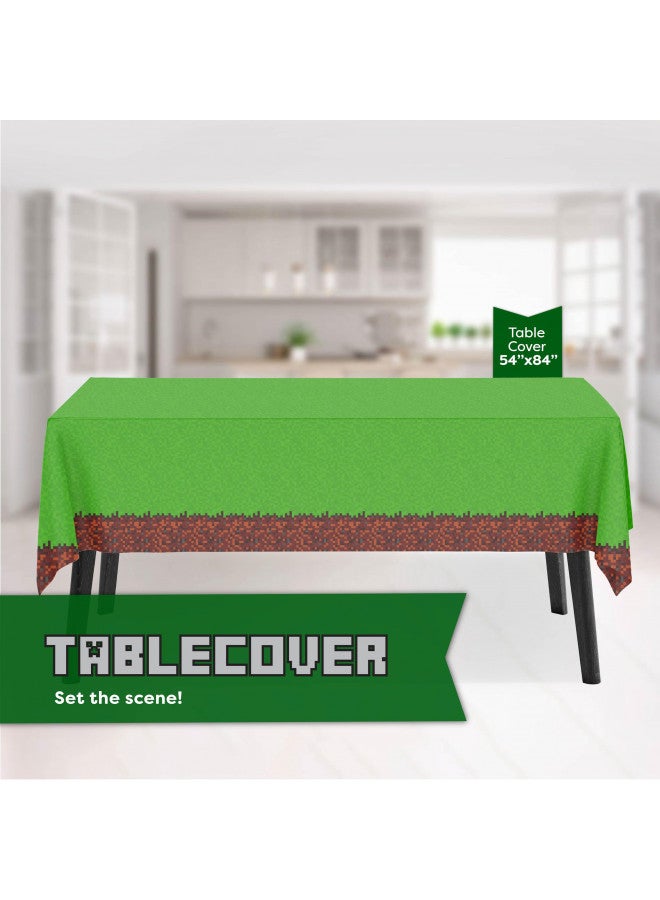 Unique Minecraft Party Supplies, Minecraft Birthday Party Supplies for Boys or Girls - Serves 16 Guests - With Table Cover, Plates and More - Image 4