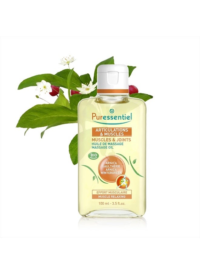 Puressentiel Muscle Relaxing Organic Massage Oil with Arnica and Wintergreen - Aromatherapy Oil for Muscle Tension - Plant Based - Revive Sore, Tired Joints and Body Aches - 3.5 Oz - Image 4