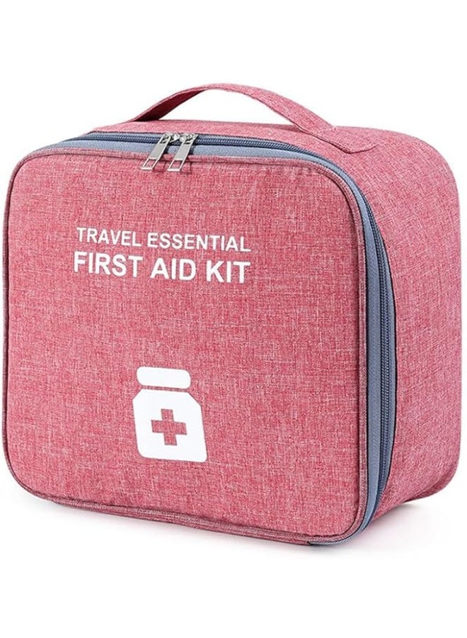 حقيبة إسعافات أولية فارغة للسفر – مثالية للطوارئ والتنقل والتنظيم الطبي(وردي) كود 6015 - Image 1