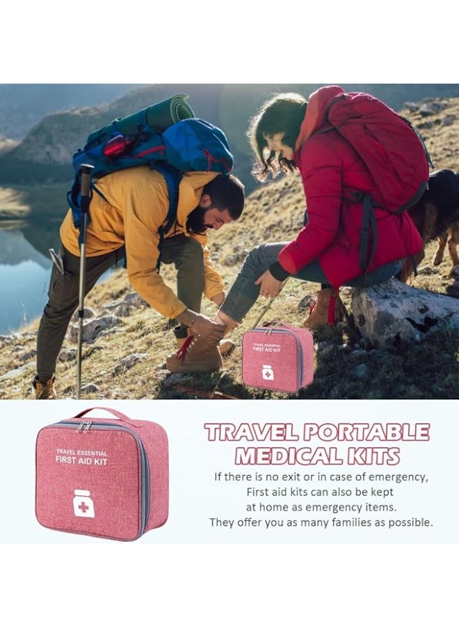 حقيبة إسعافات أولية فارغة للسفر – مثالية للطوارئ والتنقل والتنظيم الطبي(وردي) كود 6015 - Image 5