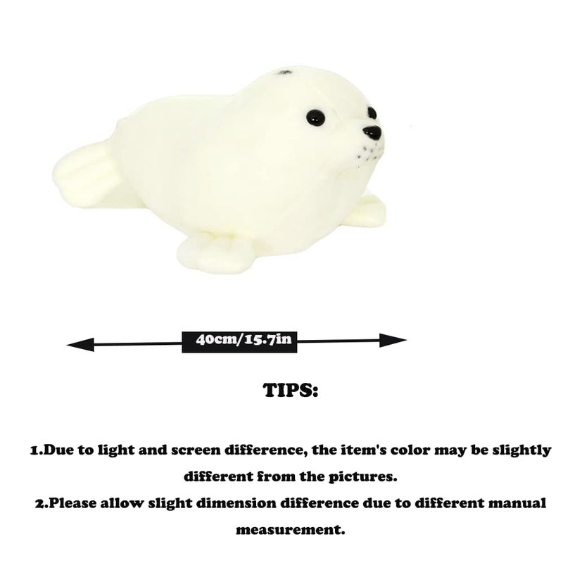 CHELEI2019 15.7" Seal Stuffed Animal,White Chubby Seal Plush Hug Pillow Toy,Gifts for Kids - Image 5