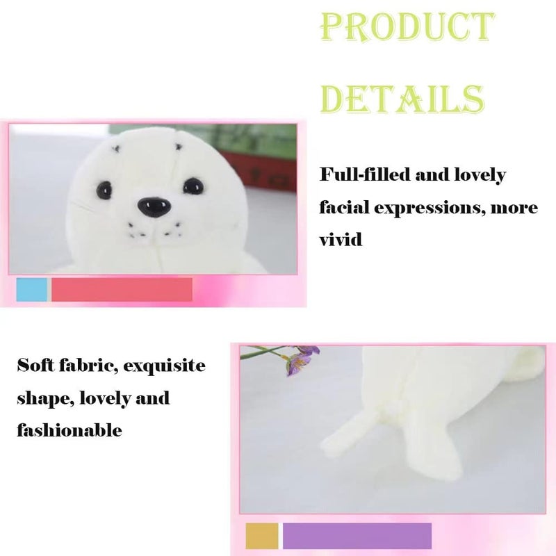 CHELEI2019 15.7" Seal Stuffed Animal,White Chubby Seal Plush Hug Pillow Toy,Gifts for Kids - Image 3