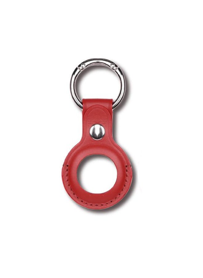 devia - Devia Leather Secure Holder with Key Ring for AirTag – Red - Image 1