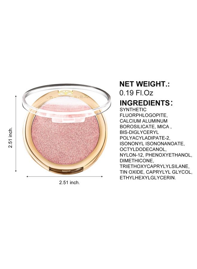 يونج فيجن لوحة بودرة هايلايتر مخبوزة من يونغ فيجن، ألوان لؤلؤية لامعة شفافة لمكياج هايلايتر الوجه، بودرة خدود وردية/وردية، إضاءة مكياج عالية الصبغة، 0.19 أونصة (عبوة من قطعة واحدة) - Image 4