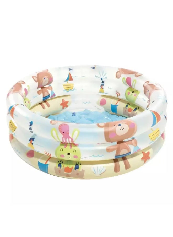 INTEX Intex Multicolour Kids Summer Swimming Pool with Animal Painting Designed and Size 61X22cm  - Image 3