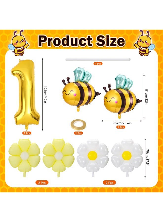 RANERVZ Happy 1st Bee Day Balloons Bumble Bee First Birthday Decorations (Yellow) - Image 2