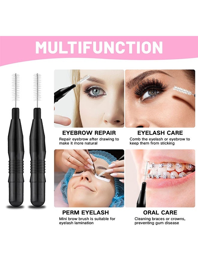 10 PCS Micro Eyebrow Brush with Cap, Disposable Eyelash Brushes Brow Lamination Brushes 360°Bendable Mascara Brush Mascara Wand for Lash Extension Tooth Cleaning - Image 5
