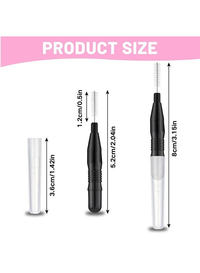 10 PCS Micro Eyebrow Brush with Cap, Disposable Eyelash Brushes Brow Lamination Brushes 360°Bendable Mascara Brush Mascara Wand for Lash Extension Tooth Cleaning - Image 3