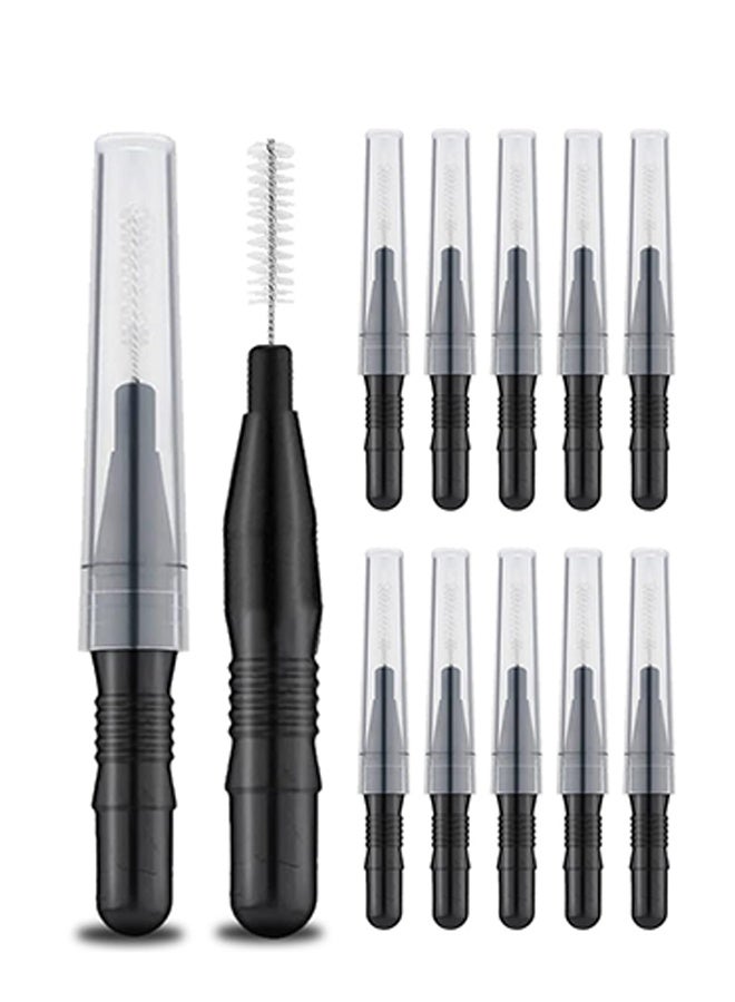 10 PCS Micro Eyebrow Brush with Cap, Disposable Eyelash Brushes Brow Lamination Brushes 360°Bendable Mascara Brush Mascara Wand for Lash Extension Tooth Cleaning - Image 1