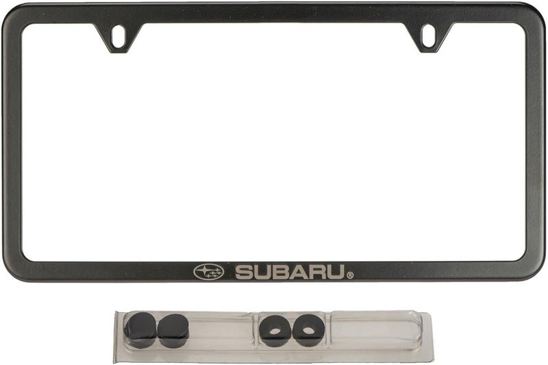 Subaru Logo Slim Line Black License Plate Frame SOA342L153 for Outback, Legacy, WRX, STi, Impreza, Forester, Tribeca, Crosstrek, BRZ, Ascent, Solterra - Image 1